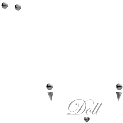 cute piercing set w doll tattoo white