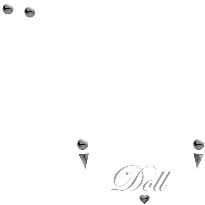 cute piercing set w doll tattoo white
