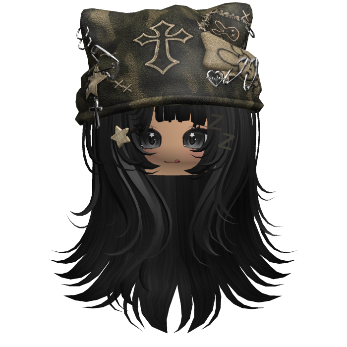 Black Cross Beret Emo Girl Hair
