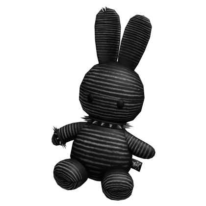 Grey Striped Emo Bunny Plushie [Waist] 