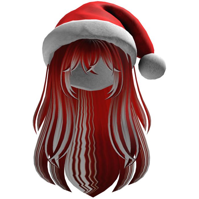 cute fluffy hair and a Christmas hat beret (Red)