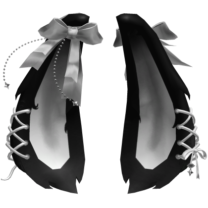 Gothic Lolita Cute Bunny Ears Ribbon | Black White Roblox item