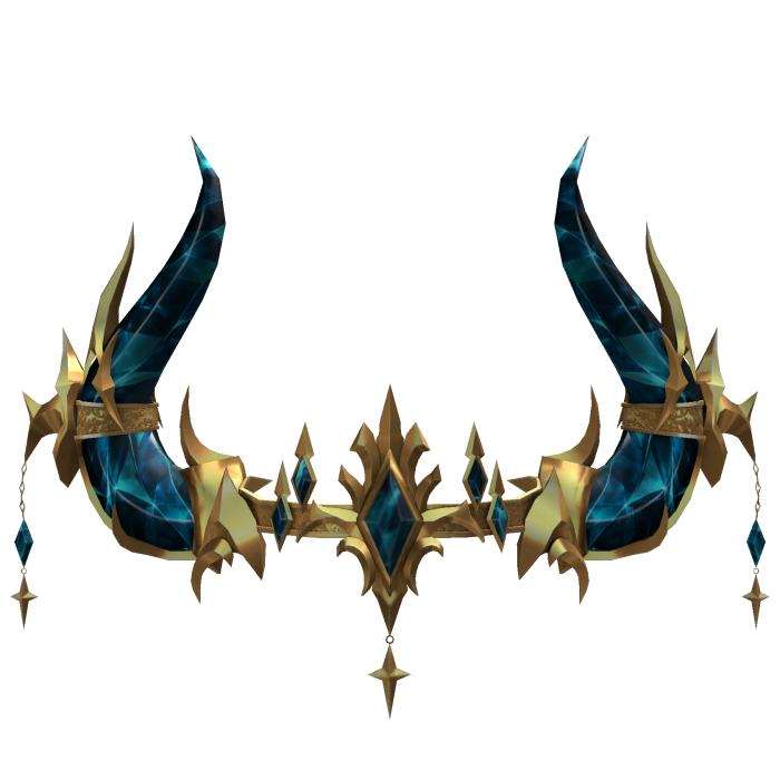 Royal Crystal Crown Horns - Azure Gold