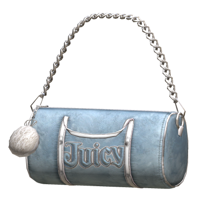 White Blue Luxury 2000s Designer Barrel Bag 