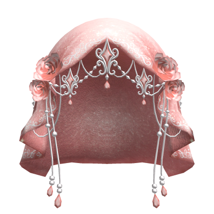 Ethereal Pink and White Rose Goddess Veil