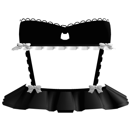 ♡ : cute kitty cat white and black dress  Roblox item