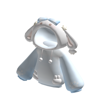 soft fluffy angel bunni hoodie blue ♡