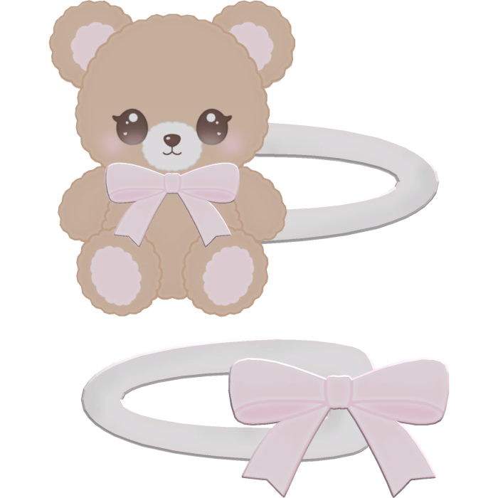 ∘°♡ cutest teddy bear bow hairclip .ᐟ