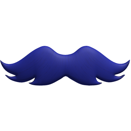 blue fancy classic mustache Roblox item