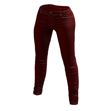Leather Skinny Pants Red