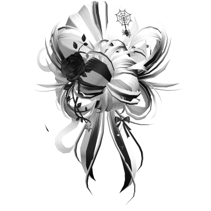 Gothic Messy Rose Thorn Bun (White&Black)