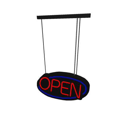 Open Sign Hanging