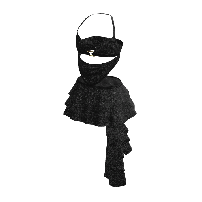 Cute Black Y2K Chic Ruffle Korean Dress • DD26