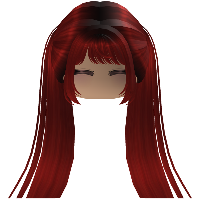 Cute emo y2k hair fluffy (red)