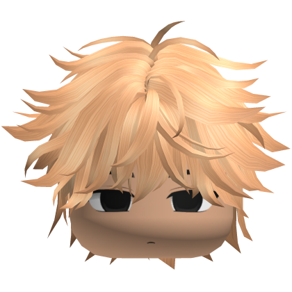 Cute Y2K emo boy messy fluffy blonde hair