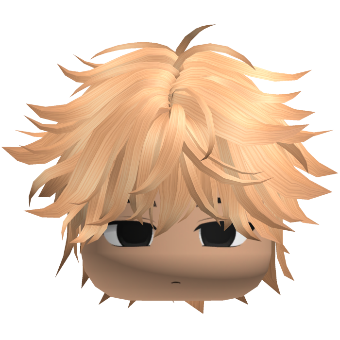 Cute Y2K emo boy messy fluffy blonde hair