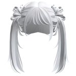 Long Messy Anime Pigtails Bangs White