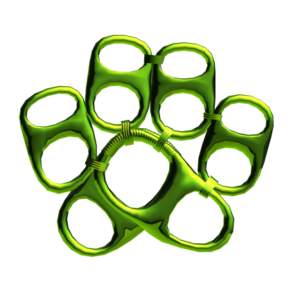 Green Metal Emo Alt Soda Tab Paw Hair Clip