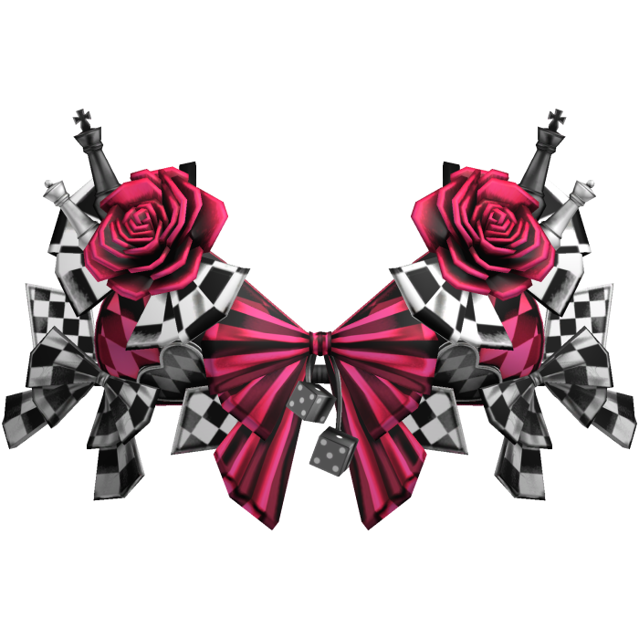 Checkered Chess Piece Corset Top w Roses in Pink
