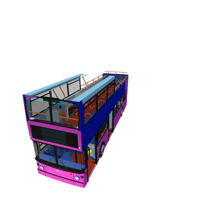 Completely Open Top London Bus
