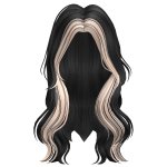 ♡ cute wavy two tone oreo hair