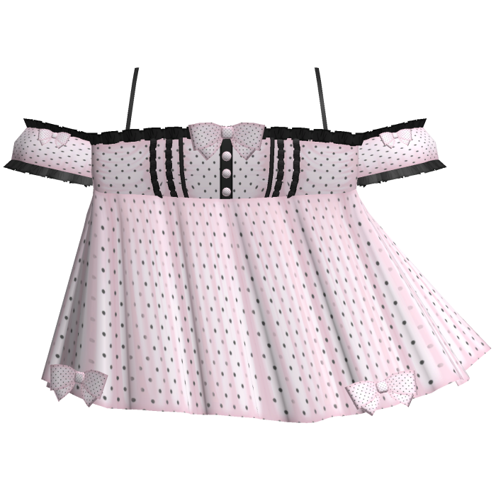 Adorable Pink and Black Polka-Dot Ruffle Dress