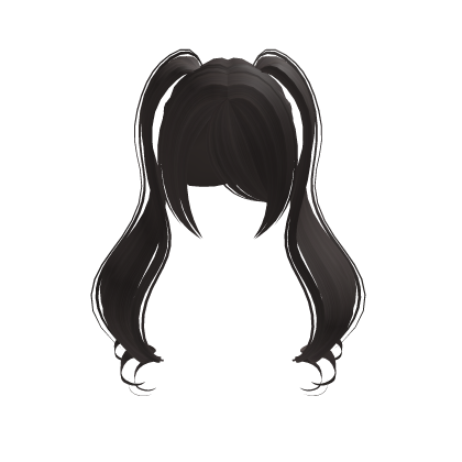 cute long swirly brown pigtails w side bangs