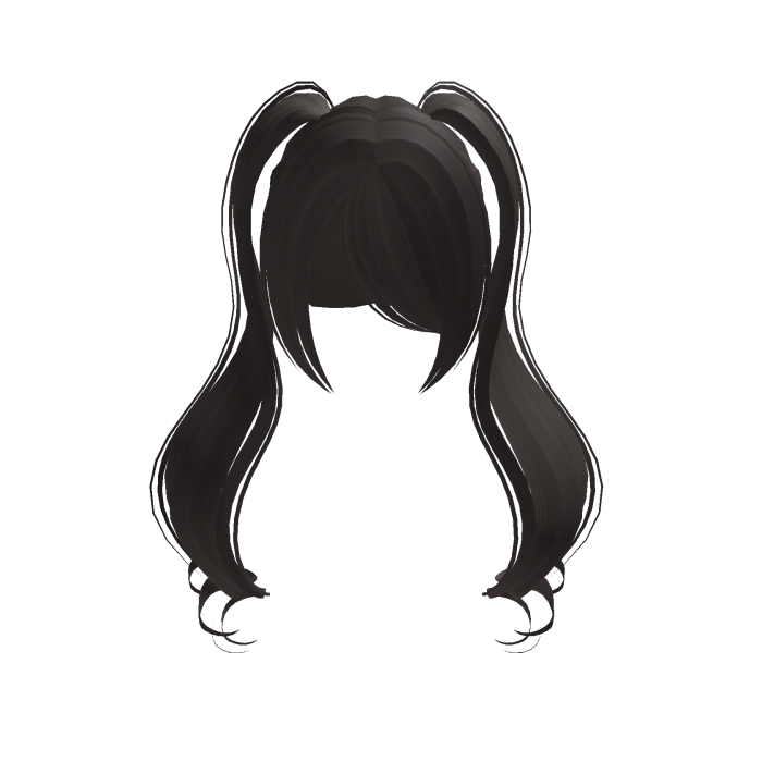 cute long swirly brown pigtails w side bangs