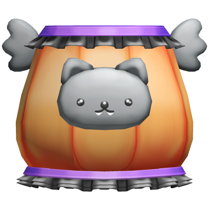 ♡ : cute orange bat kitty pumpkin costume