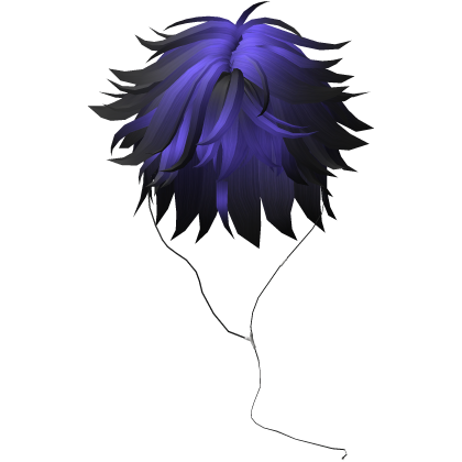 Y2K emo boy with headphones, purple black hair