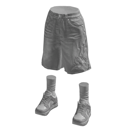 Y2K White Denim Shorts w/ Sneakers thumbnail