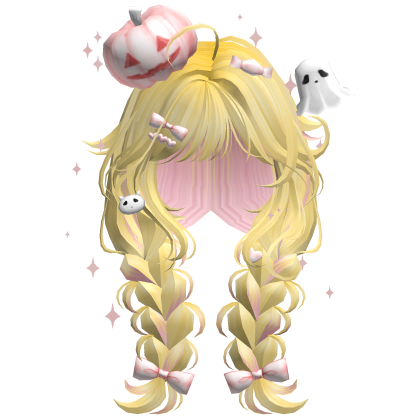 Halloween Cute Pumpkin Braids (Yellow) Roblox item