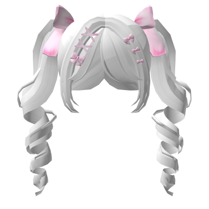Jirai Kei Twirls Pigtails Hair - White Pink