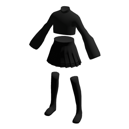 black cute sweater w/ skirt and socks outfit