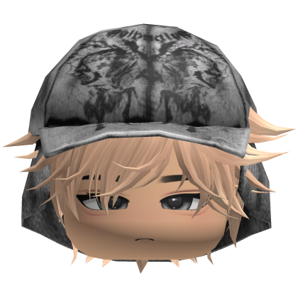 Emo Anime Spikey Boy Hair w/ White Hat (White)