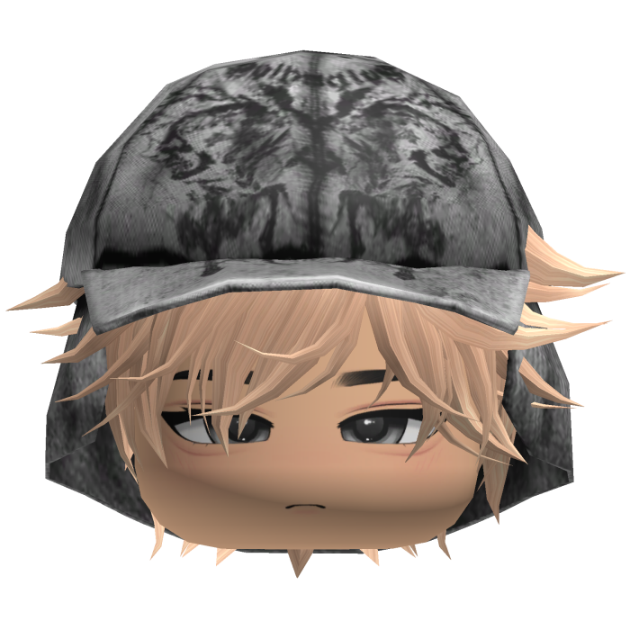 Emo Anime Spikey Boy Hair w/ White Hat (White)