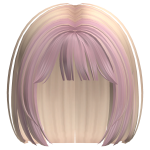Two-tone Short Hime Straight Hair Blonde & Pink
