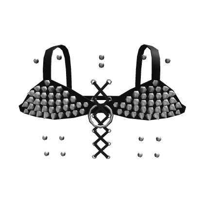 black spiked studded pierced goth top thumbnail