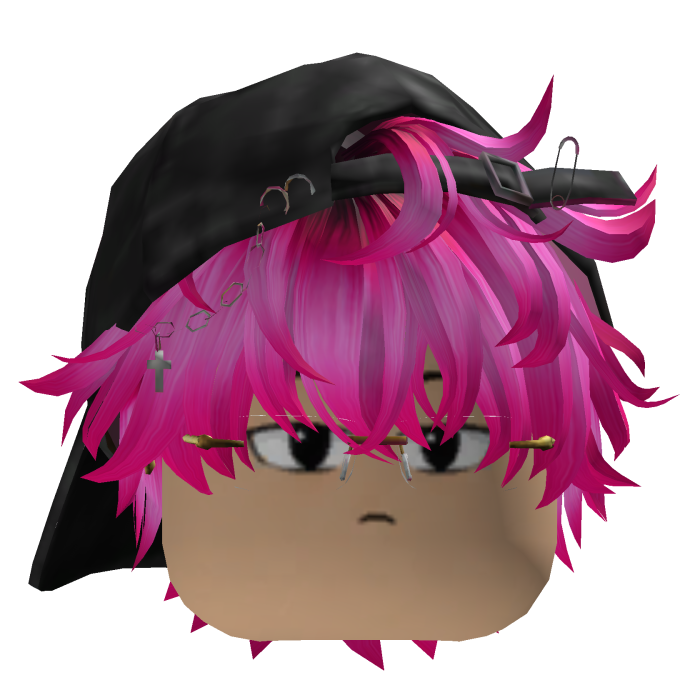 Pink Emo Y2K Hair with Cap