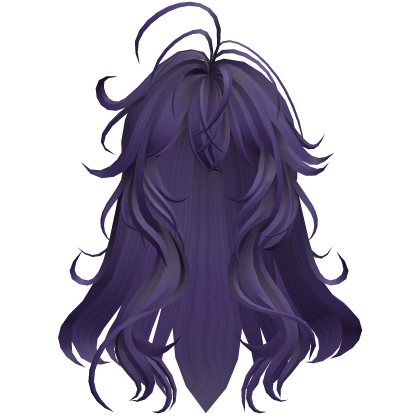 Long Wavy Half Up Hair - Purple