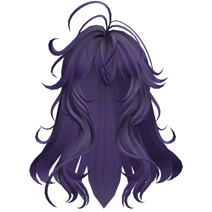 Long Wavy Half Up Hair - Purple