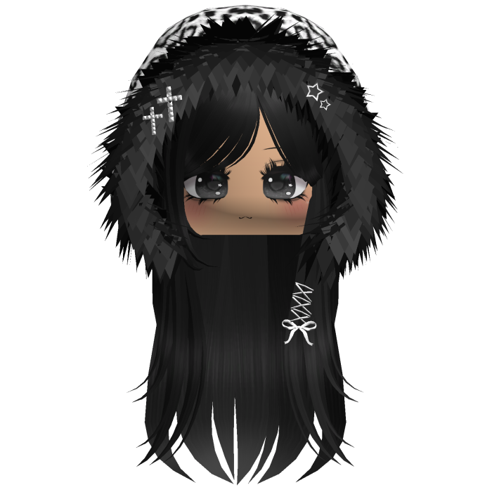 White Snow Leopard Hood Girl Black