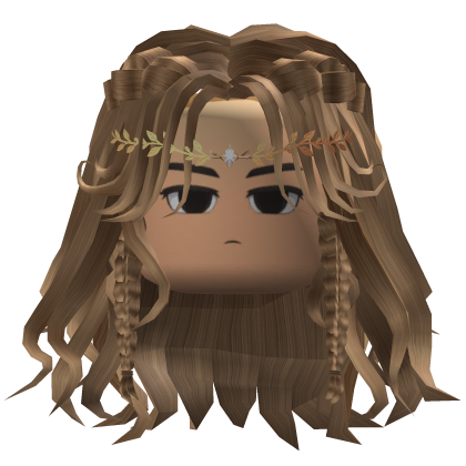 Long Wavy Hair w/ Circlet (Brown)