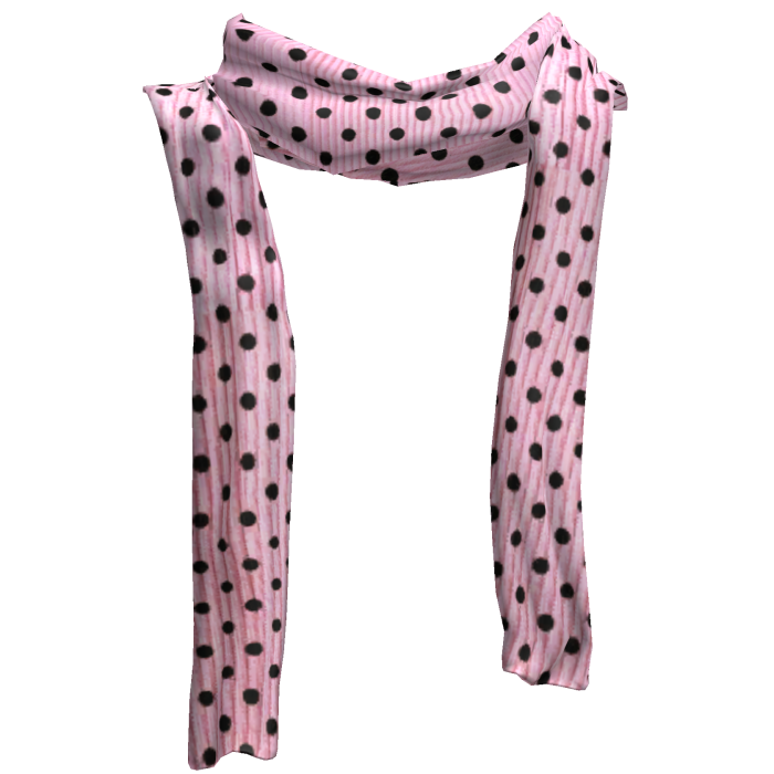 ♡ harajuku pink & black polka dot long scarf 1.0 