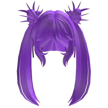 Long Purple Hair With Two Tails
