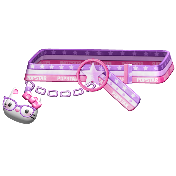 Amekaji Gyaru Harajuku Kitty Belt Purple Pink