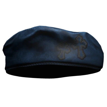 Dark Blue Emo Cross Beret | Roblox Item - Rolimon's
