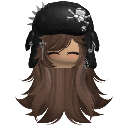 Brown Emo Messy Punk Hair W Black Spiked Ushanka 