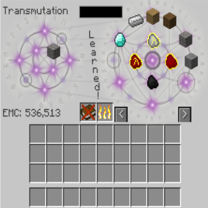 Transmutation table gui
