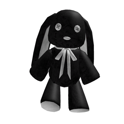cute gothic bunny plush in black Roblox item
